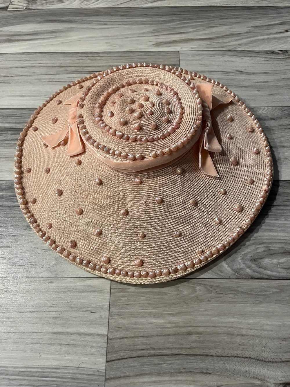 Norman Durand Pink Shell Hat Topper